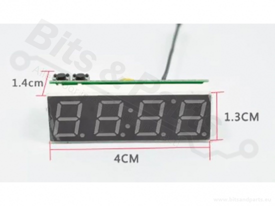 Display 3-in-1 klok / temperatuur / voltage rood